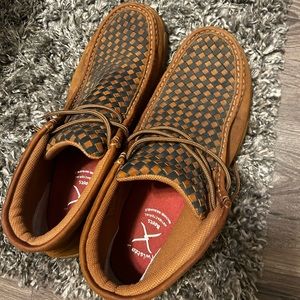 Twisted X Men’s Midnight Blue Basketweave Driving Moccasin Casual Shoe